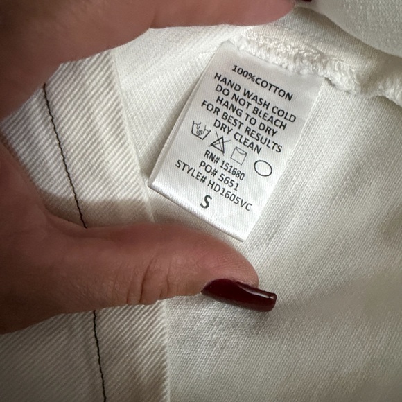 Storia off-White corset Button-Down denim like Dress with contrast stitching - Picture 7 of 8